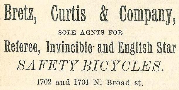 Bretz. Curtis+Co, safety bicycles 1704 02 14n Boyds BusDir 1890 740