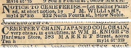 Cemetery railings and chains PUBLIC LEDGER 15 5 56