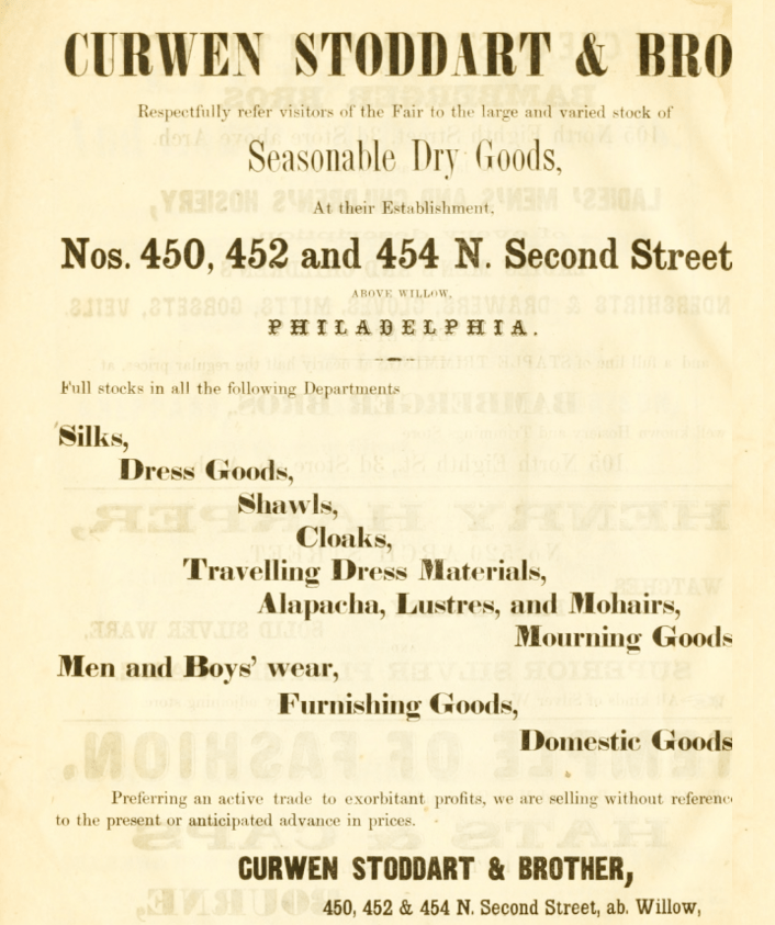 Curwen Stoddart+Bro, drygoods 450-54 2n