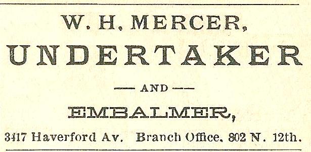 WH Mercer, undertaker+embalmer 802 12n Boyds BusDir 1890 1345