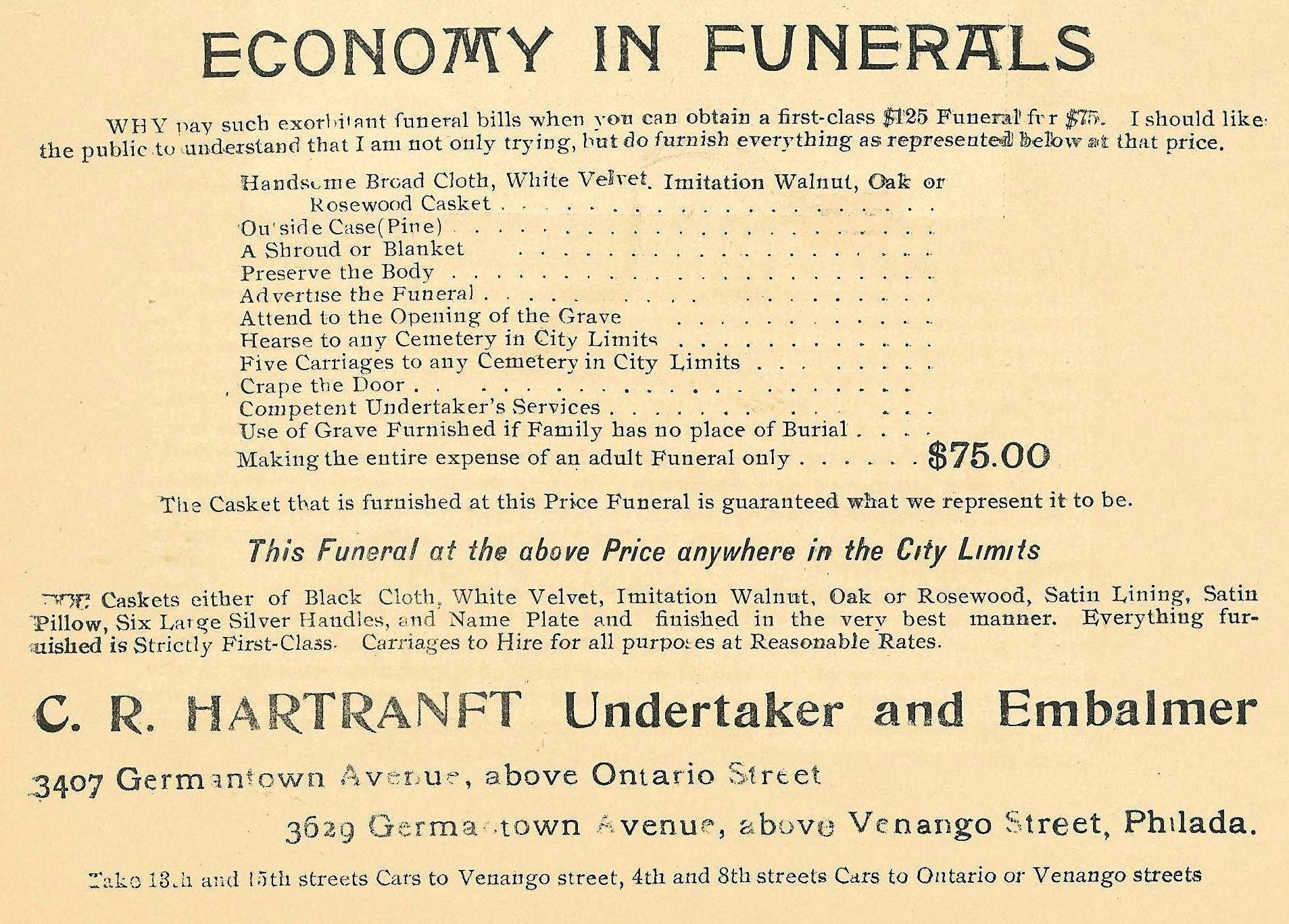 CR Hartranft funerals 3629 GTA ab Venango 1898 Peace Jubilee
