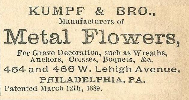 Kumpf+Bro, metal flowers for graves 464 66 Leh Boyds BusDir 1890 1134