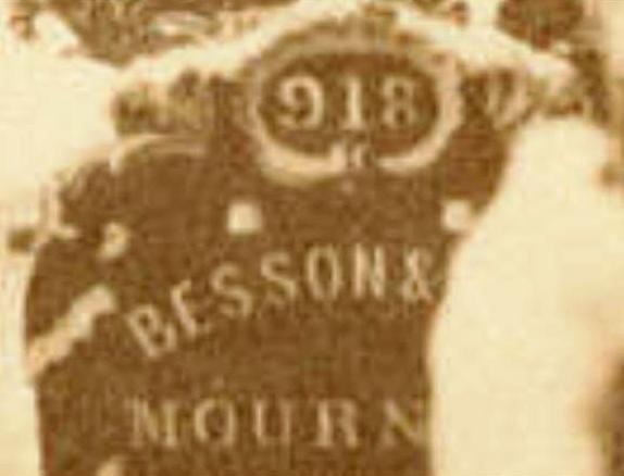 ZZ Besson's Mourning Store, sign, 918 Ch--Odiorne, Chestnut Street in the Snow. East from 920, from LC via