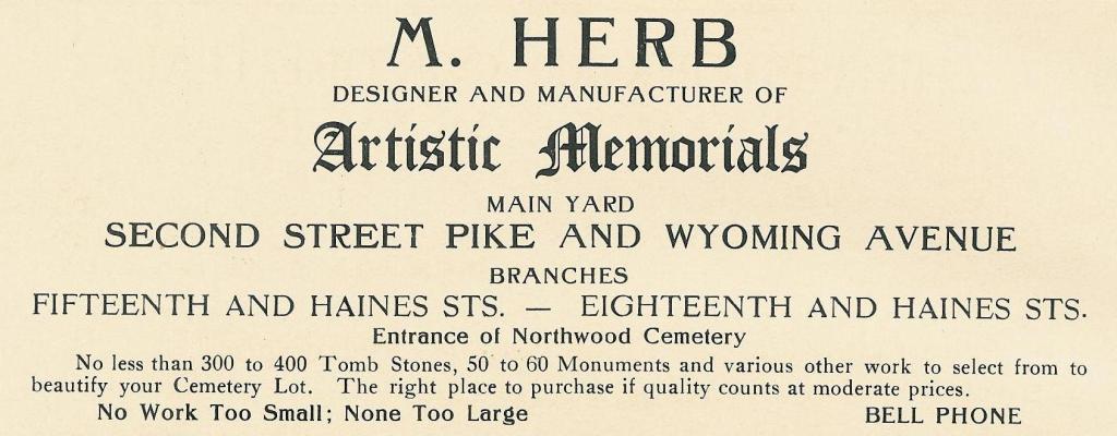 M Herb,artistic memorials,2n+Wyo SOUV BOOK 1912, p186