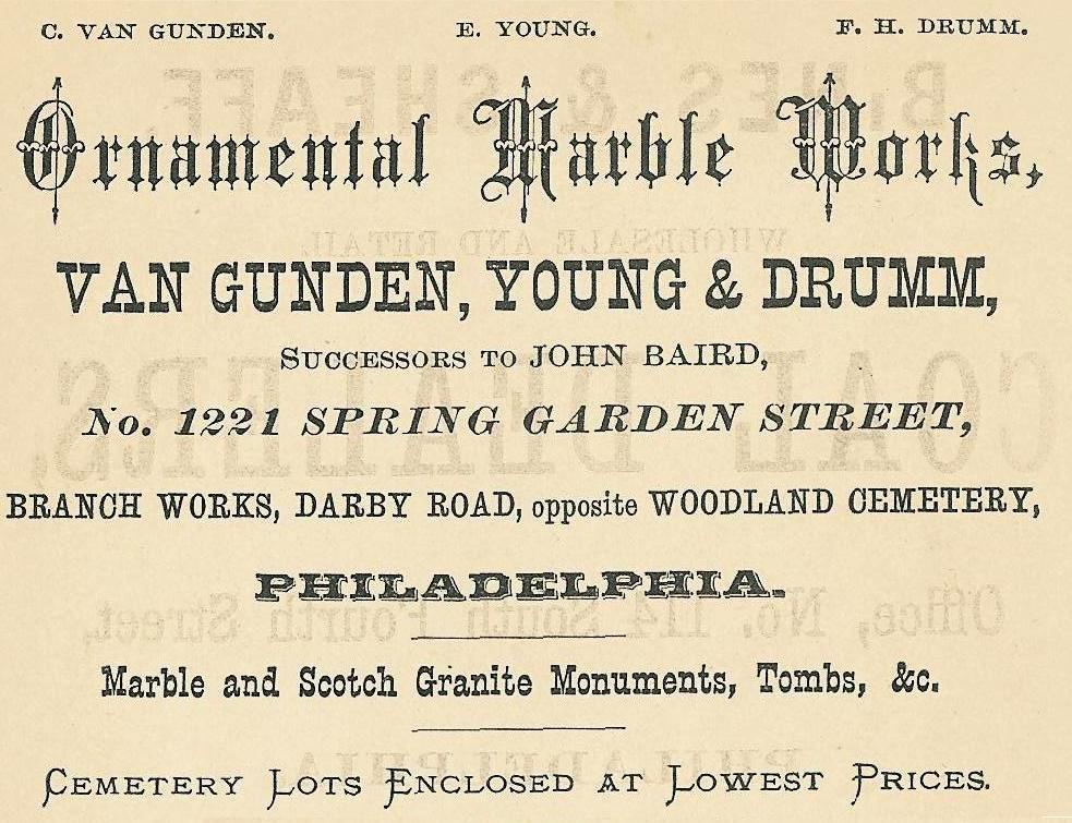 Van Gunden,Young+Drumm,ornamental marble,1221 SG,PHIL GUIDE 1876, p18 end