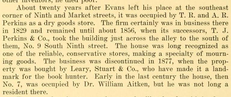 ZZ Perkins dg mourning goods Mkt+9 at Oliver Evans site 1829 56 then to 9 9s Jackson MKT ST 144