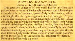 Bowens Waxworks 8+Mkt 1793 Phila Register