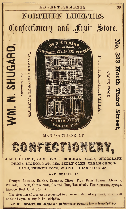 FF Northern Liberties Confectionery,323 3n os 1860