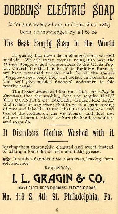 Gragin+Co, Dobbins' Electric Soap 119 4s 1892 Grace Bp Visiting List_0016