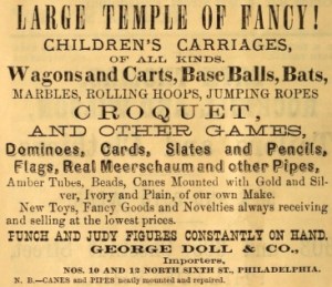 Geo Doll+Co, Temple of Fancy game cane toy novelty 12-10 6n PUNCH+JUDY 1874 p 18