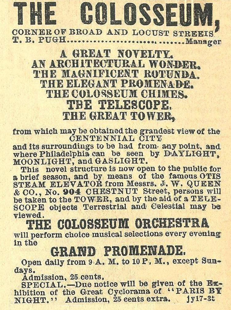 The Colosseum, see Centennial City 24s+Loc The Press 19 July 1876