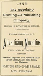 Specialty Printing+Publishing Co, adv novelties 39 Strawberry 1892 19th-CENT ALMANAC