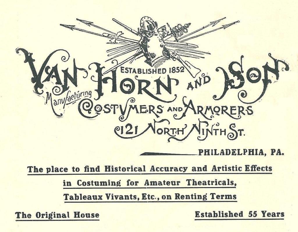Van Horn+ Sons, costumers+armorers 121 9n Phila Blue Book 1907 40