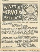 Watts Nervous Antidote electrical NEW YORK EVE TG 19 April 1871