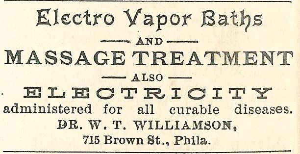 WT Williamson, electro vapor baths+electric cures 715 Brown Boyds BusDir 1890 1210