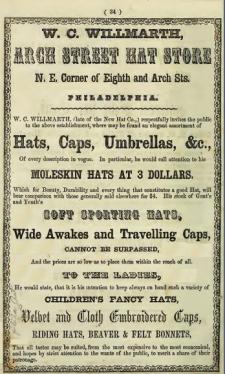 EEE Willmarth WC Willmarth,Arch St Hat Store,8+Arc ne McElroy 1855 end34