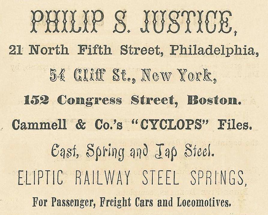 Justice Philip S Justice,Cyclops files+railway springs etc RIFLES PISTOLS SWORDS 21 5n COWELL BUS DIR 1860, p131